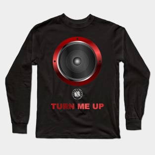 Turn Me Up - Bass Woofer + Volume Knob - Red Long Sleeve T-Shirt